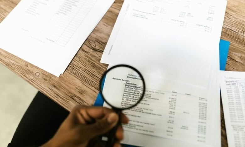 account numbers listed for review